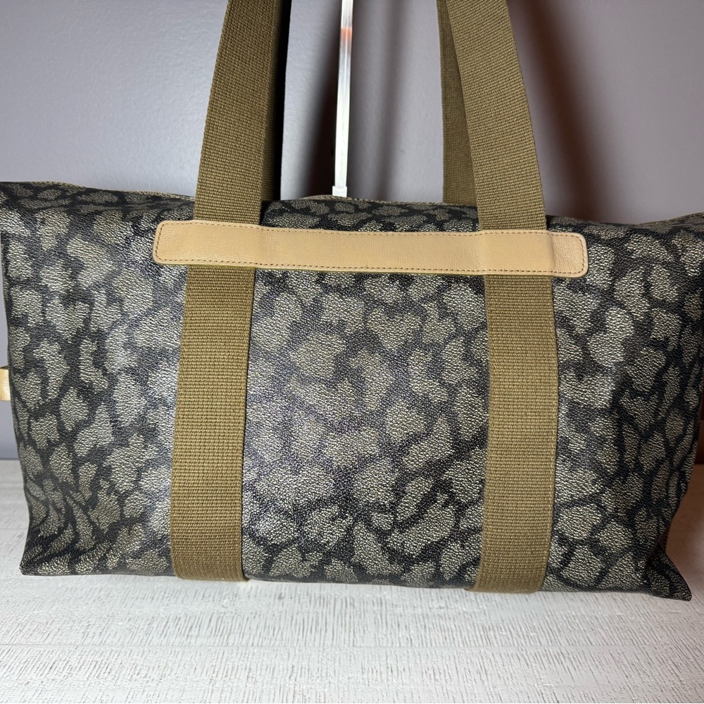 👉 YSL Yves Saint Laurent Giraffe Print Duffel Travel Tote Bag Large - Picture 3 of 6